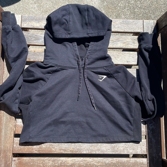 Gymshark - Black Cropped Hoodie - Size Small - Picture 7 of 7